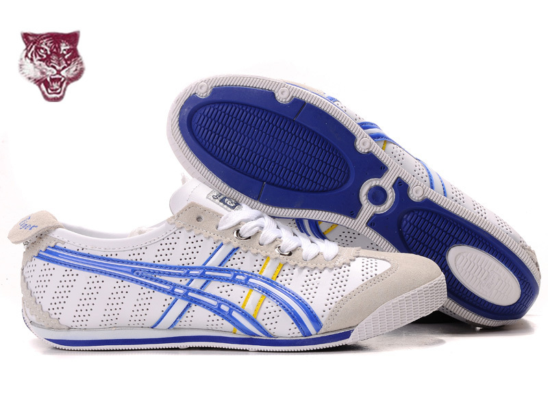 New Arrived Asics Tiger Mini Cooper Shoes White Blue Yellow