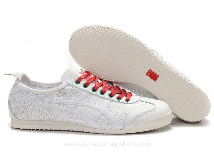 Onitsuka Tiger Mexico 66 Women White Red Green Shoes