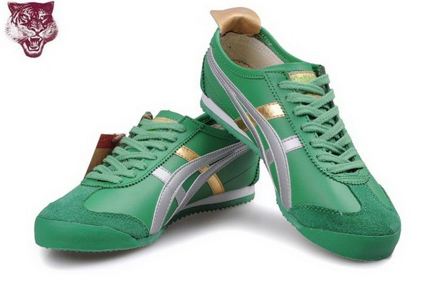 Asics Tiger Kanuchi Shoes Green Silver Gold