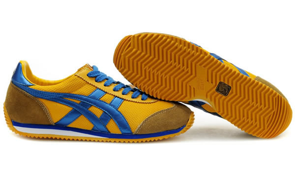 Asics California Shoes Yellow Blue for womens