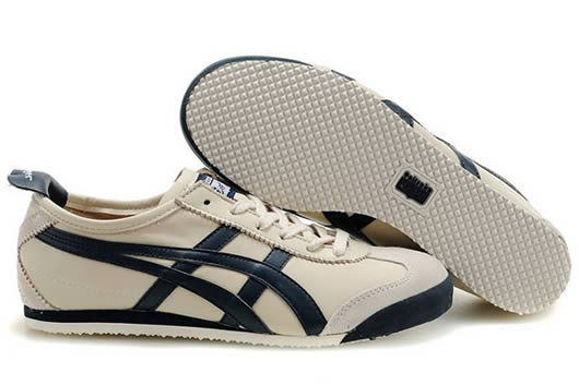 Asics Onitsuka Tiger Mexico 66 Shoes Beige Dark Blue For Womens