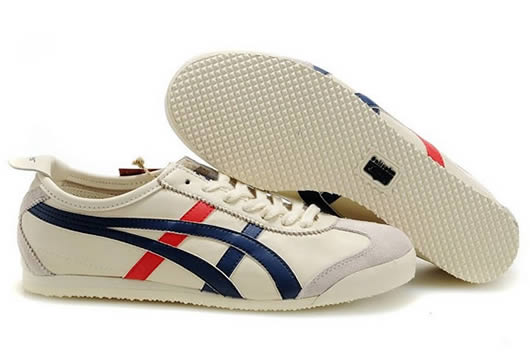 Asics Onitsuka Tiger Mexico 66 Womens Shoes Beige Blue Red