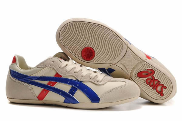 Asics Whizzer Lo Shoes Beige Royal Blue Red