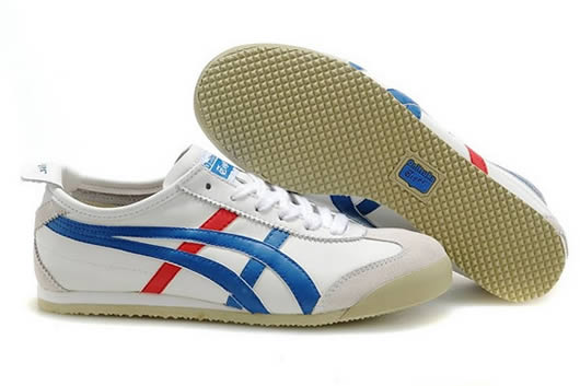 Onitsuka Tiger Mexico 66 Shoes White Blue Red for Womens