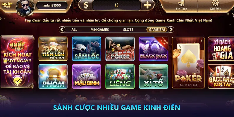 Game Bài Nhatvip - Sảnh cược nhiều game kinh điển 2 Các siêu phẩm giải trí tại Game Bài Nhatvip